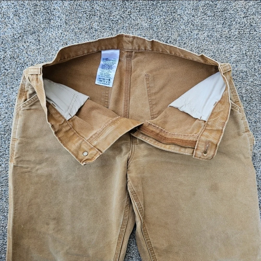 Carhartt B11-BRN Canvas Carpenter Pants Workwear Loose Original Fit Mens 31x32